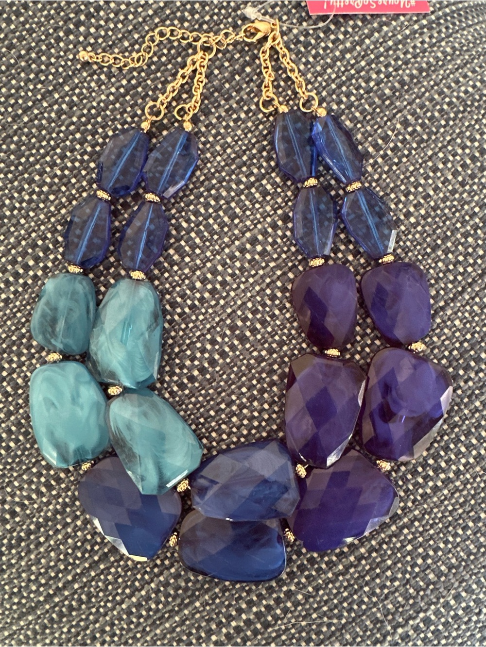 Shades of Blue Acrylic Bead Statement Necklace